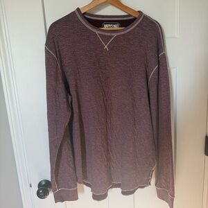 American Eagle Mens Red Long Sleeve Knit Top Large EUC Soft Casual Shirt